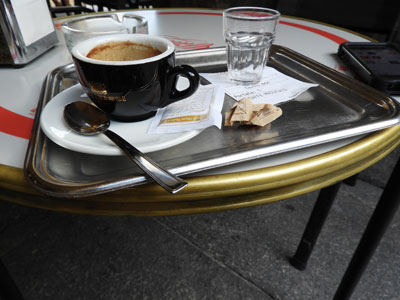 Freshly brewed coffee